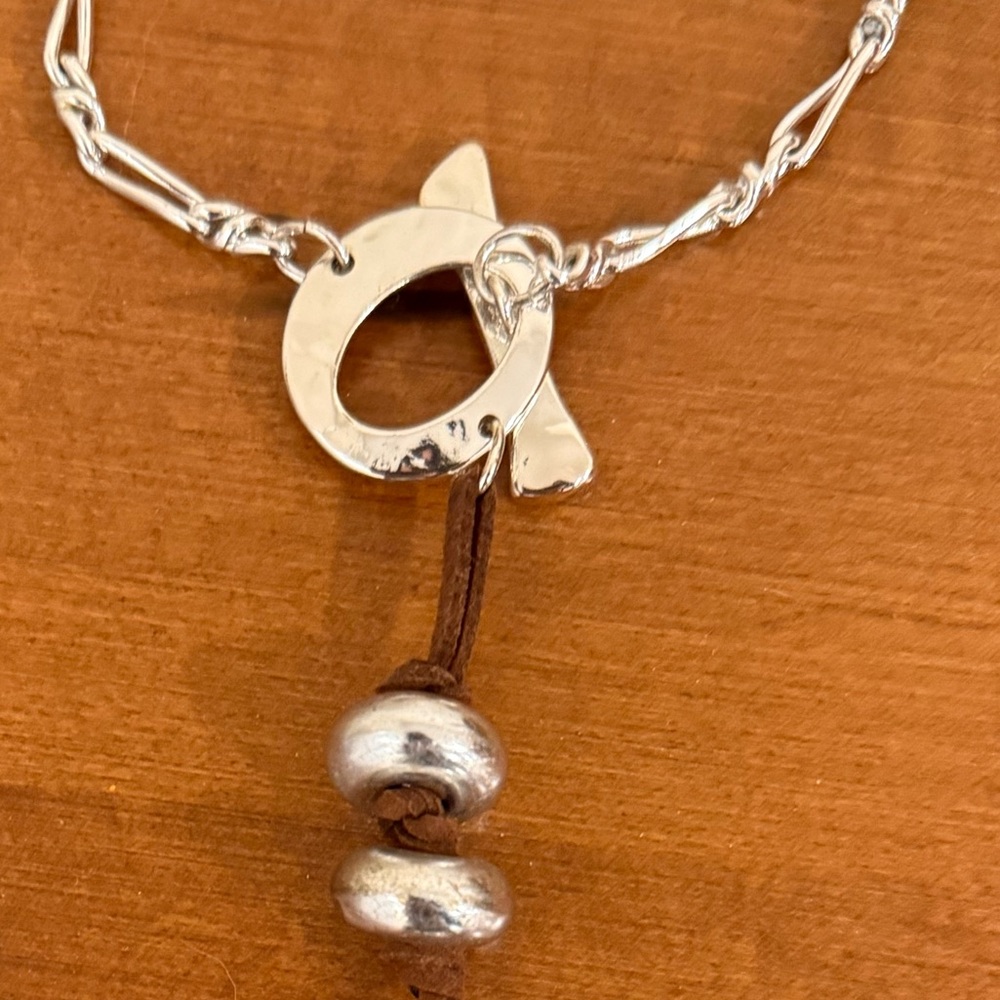 Chic Statement Silver And Brown Beaded Necklace - image 4